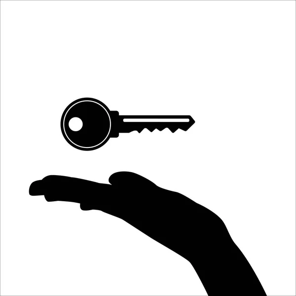 Symbol Hand Keys Black Icon Key Icon Dealership Icon Simple — ストックベクタ