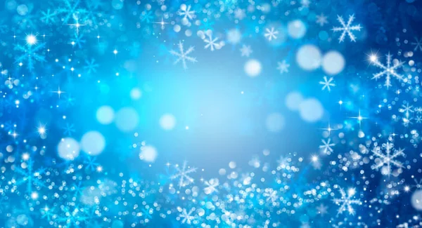 Christmas Fantasy Winter Background Snowflakes Stars — Stock Photo, Image