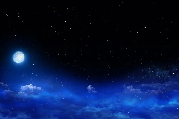 Beautiful Background Night Sky Moon Stars — Stock Photo, Image