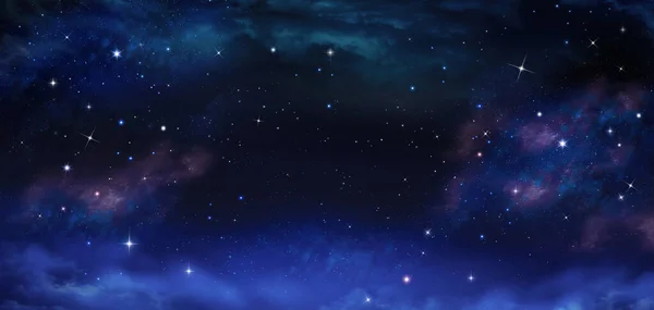 Nebulosa Och Stjärnor Natthimmel Abstrakt Bakgrund — Stockfoto