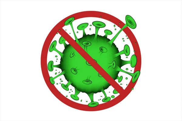 Stop virus pictogram op de witte achtergrond. Symbool van het einde van de wereldpandemie. SARS-CoV-2, Covid-19 vectorillustratie. EPS10. — Stockvector