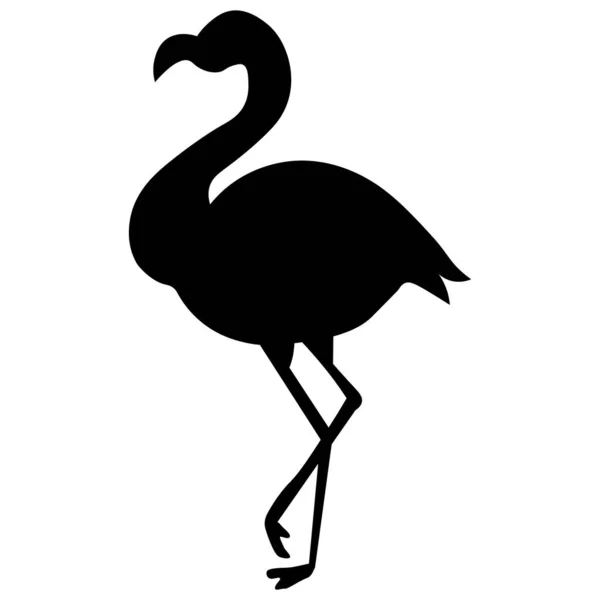 Black Flamingo Silhouette Vector White Background — 스톡 벡터
