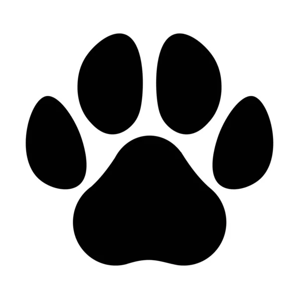 Black Silhouette Animals Footprint Vector White Background —  Vetores de Stock