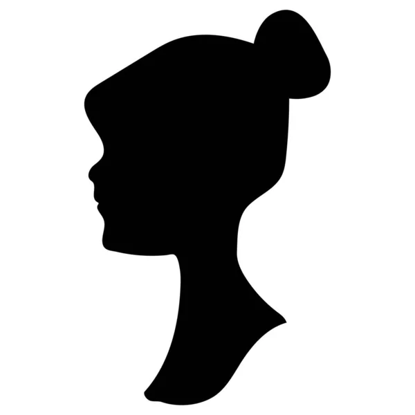 Womans Bust Silhouette Vector White Background — Stock Vector