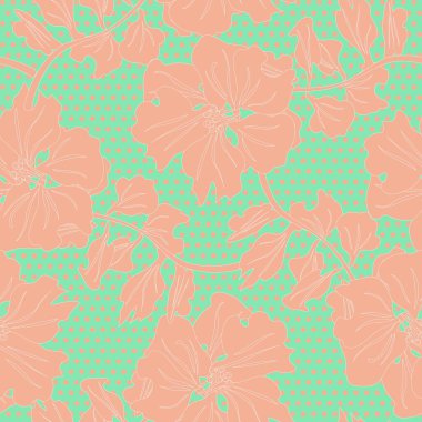 Moda tekstil ve grafikleri için noktalı dokuları olan çiçeksiz desen.