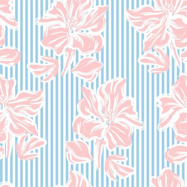 Moda tekstil ve grafikleri için çizgili dokuları olan çiçeksiz desen