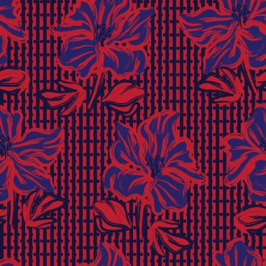Moda tekstil ve grafikleri için çizgili dokuları olan çiçeksiz desen
