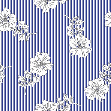 Moda tekstil ve grafikleri için çizgili dokuları olan çiçeksiz desen