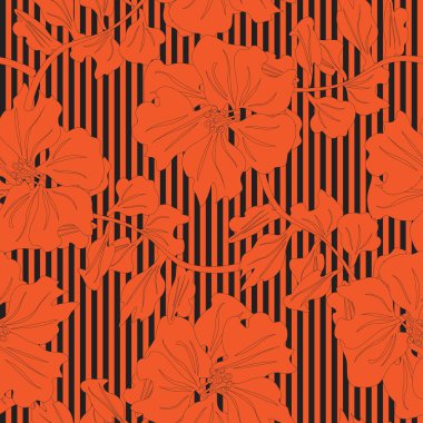 Moda tekstil ve grafikleri için çizgili dokuları olan çiçeksiz desen