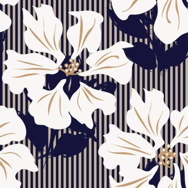 Moda tekstil ve grafikleri için çizgili dokuları olan çiçeksiz desen