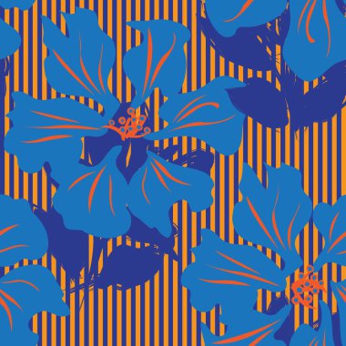 Moda tekstil ve grafikleri için çizgili dokuları olan çiçeksiz desen