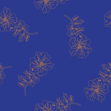 Moda tekstil ve grafikleri için özetlenmiş çiçek desensiz desen tasarımı