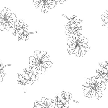 Moda tekstil ve grafikleri için özetlenmiş çiçek desensiz desen tasarımı