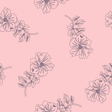 Moda tekstil ve grafikleri için özetlenmiş çiçek desensiz desen tasarımı