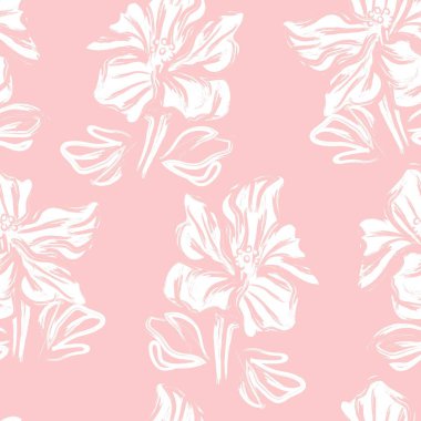 Çiçek fırçası darbeleri moda baskıları, grafikler, arka planlar ve el sanatları için pürüzsüz desen