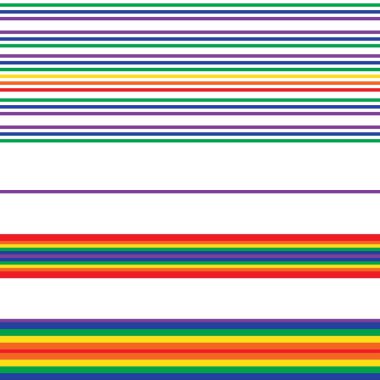 Moda tekstil ve grafikleri için çift Gökkuşağı çizgili kusursuz desen tasarımı