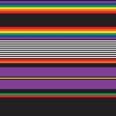 Moda tekstil ve grafikleri için çift Gökkuşağı çizgili kusursuz desen tasarımı