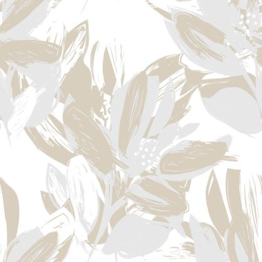 Çiçek fırçası darbeleri moda baskıları, grafikler, arka planlar ve el sanatları için pürüzsüz desen