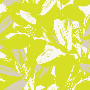 Çiçek fırçası darbeleri moda baskıları, grafikler, arka planlar ve el sanatları için pürüzsüz desen