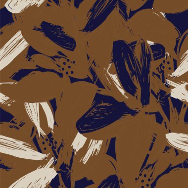 Çiçek fırçası darbeleri moda baskıları, grafikler, arka planlar ve el sanatları için pürüzsüz desen