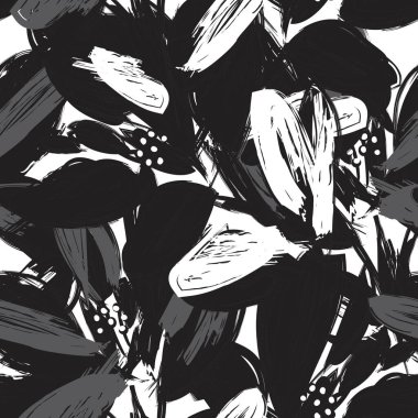 Çiçek fırçası darbeleri moda baskıları, grafikler, arka planlar ve el sanatları için pürüzsüz desen