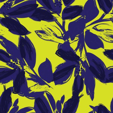 Çiçek fırçası darbeleri moda baskıları, grafikler, arka planlar ve el sanatları için pürüzsüz desen