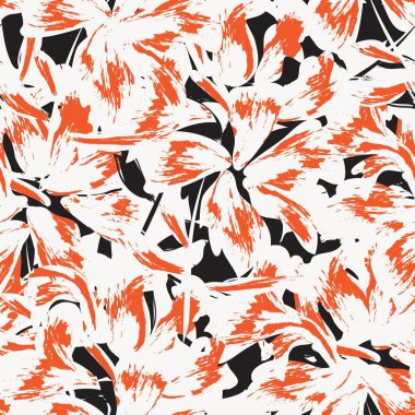 Çiçek fırçası darbeleri moda baskıları, grafikler, arka planlar ve el sanatları için pürüzsüz desen