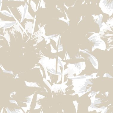 Çiçek fırçası darbeleri moda baskıları, grafikler, arka planlar ve el sanatları için pürüzsüz desen