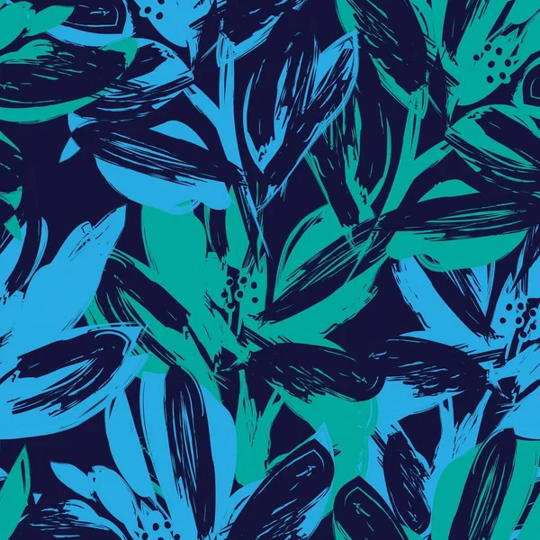 Floral brush strokes seamless pattern background for fashion prints, graphics, backgrounds and crafts