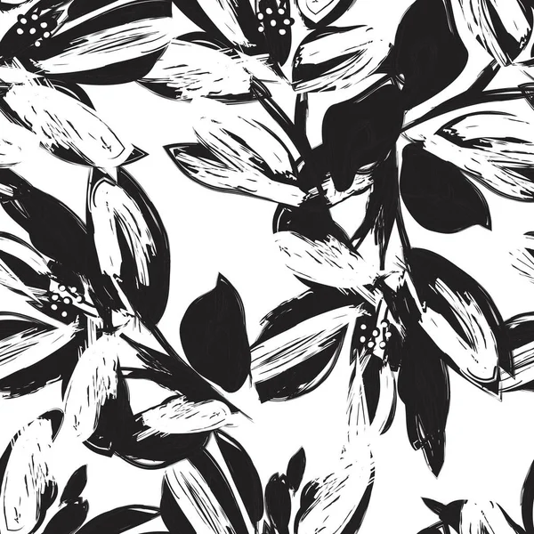 Coups Pinceau Floral Fond Motif Sans Couture Pour Les Impressions — Image vectorielle