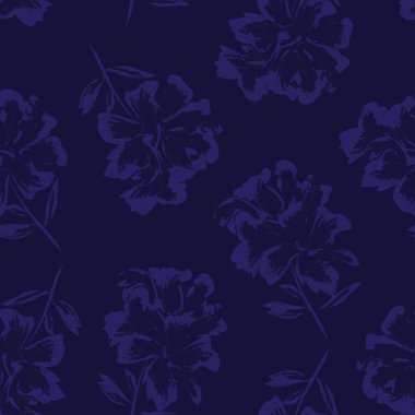 Çiçek fırçası darbeleri moda baskıları, grafikler, arka planlar ve el sanatları için pürüzsüz desen