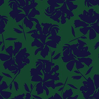 Çiçek fırçası darbeleri moda baskıları, grafikler, arka planlar ve el sanatları için pürüzsüz desen