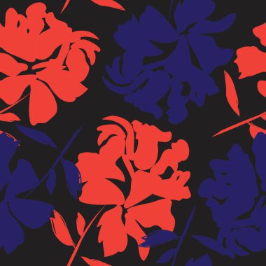 Çiçek fırçası darbeleri moda baskıları, grafikler, arka planlar ve el sanatları için pürüzsüz desen