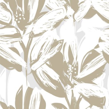 Çiçek fırçası darbeleri moda baskıları, grafikler, arka planlar ve el sanatları için pürüzsüz desen