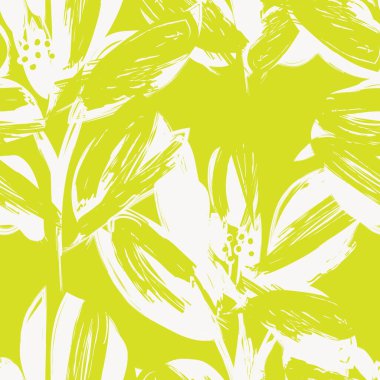 Çiçek fırçası darbeleri moda baskıları, grafikler, arka planlar ve el sanatları için pürüzsüz desen