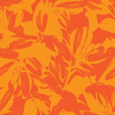 Çiçek fırçası darbeleri moda baskıları, grafikler, arka planlar ve el sanatları için pürüzsüz desen