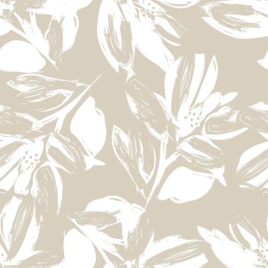 Çiçek fırçası darbeleri moda baskıları, grafikler, arka planlar ve el sanatları için pürüzsüz desen