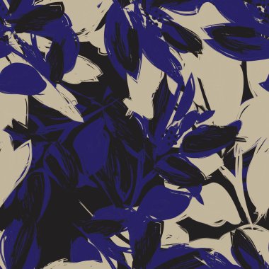 Çiçek fırçası darbeleri moda baskıları, grafikler, arka planlar ve el sanatları için pürüzsüz desen