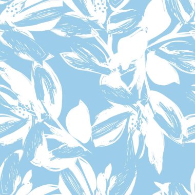 Çiçek fırçası darbeleri moda baskıları, grafikler, arka planlar ve el sanatları için pürüzsüz desen