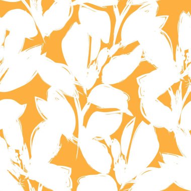 Çiçek fırçası darbeleri moda baskıları, grafikler, arka planlar ve el sanatları için pürüzsüz desen