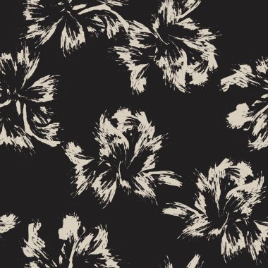 Çiçek fırçası darbeleri moda baskıları, grafikler, arka planlar ve el sanatları için pürüzsüz desen