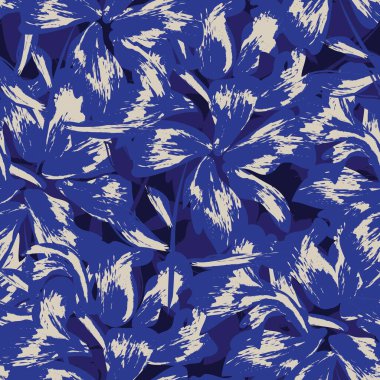 Çiçek fırçası darbeleri moda baskıları, grafikler, arka planlar ve el sanatları için pürüzsüz desen