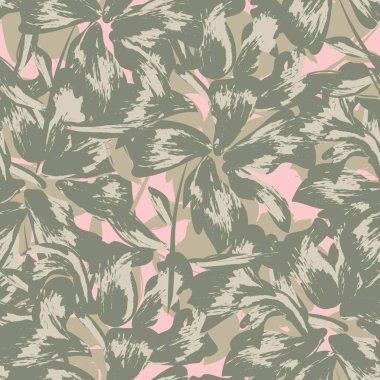 Çiçek fırçası darbeleri moda baskıları, grafikler, arka planlar ve el sanatları için pürüzsüz desen