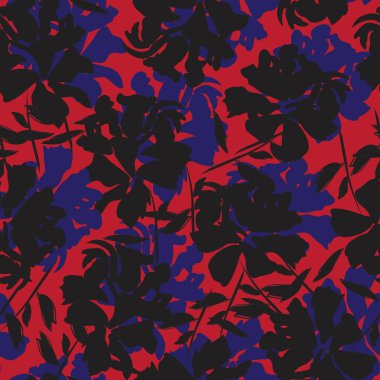 Çiçek fırçası darbeleri moda baskıları, grafikler, arka planlar ve el sanatları için pürüzsüz desen