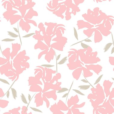 Çiçek fırçası darbeleri moda baskıları, grafikler, arka planlar ve el sanatları için pürüzsüz desen