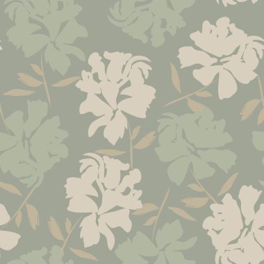 Çiçek fırçası darbeleri moda baskıları, grafikler, arka planlar ve el sanatları için pürüzsüz desen