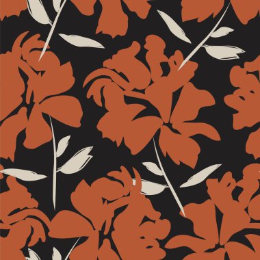 Çiçek fırçası darbeleri moda baskıları, grafikler, arka planlar ve el sanatları için pürüzsüz desen