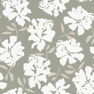 Çiçek fırçası darbeleri moda baskıları, grafikler, arka planlar ve el sanatları için pürüzsüz desen