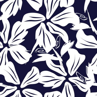 Çiçek fırçası darbeleri moda baskıları, grafikler, arka planlar ve el sanatları için pürüzsüz desen