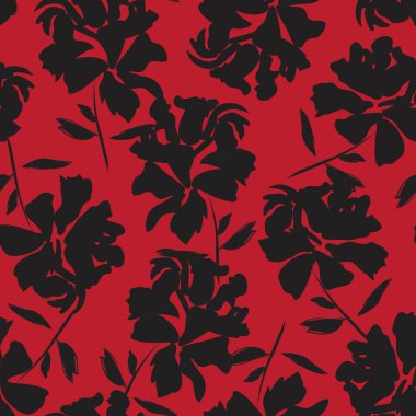 Çiçek fırçası darbeleri moda baskıları, grafikler, arka planlar ve el sanatları için pürüzsüz desen